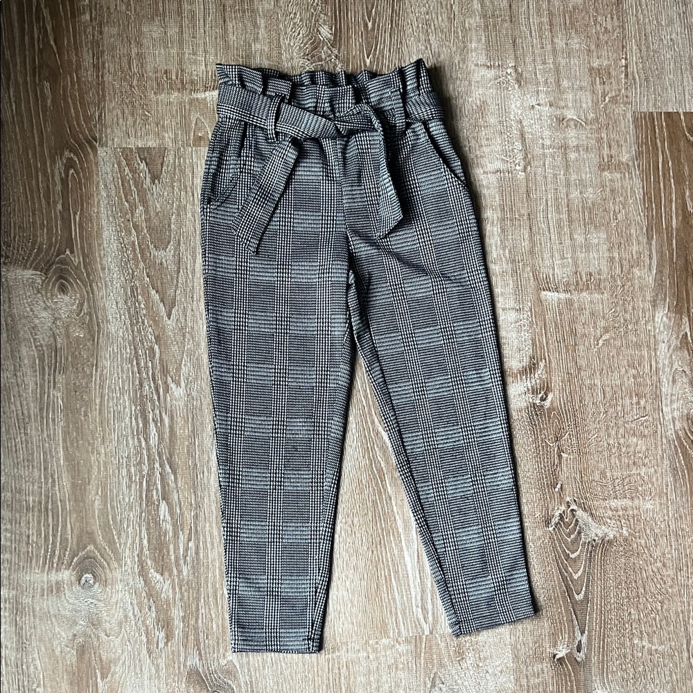Justice Plaid Paper Bag Waist Pants size 6